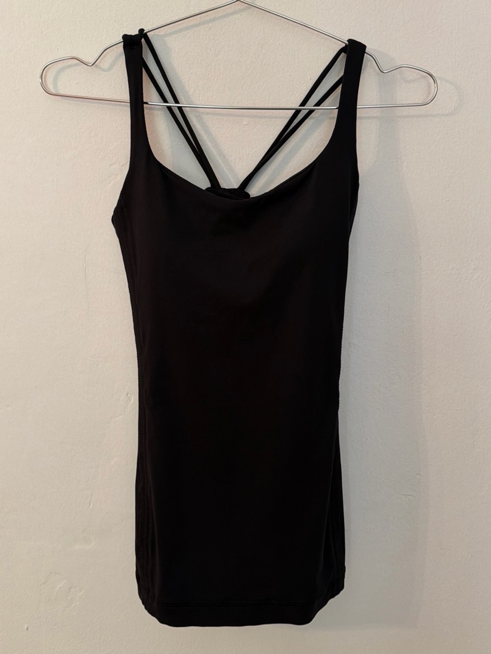 Lululemon Black Tank with Criss Cross Straps and built-in Bra with Pads
